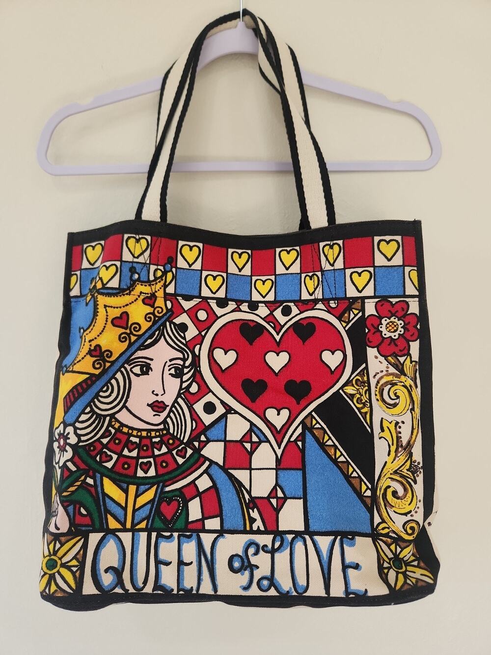 Brighton Queen Of Love Tote Bag Multi Women's Size OS Casino Cards Poker Canvas